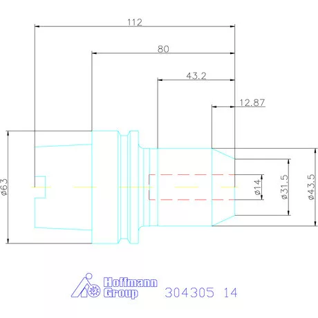Garant Menesztőlapos befogó hűtőcsatorna furattal 14 mm