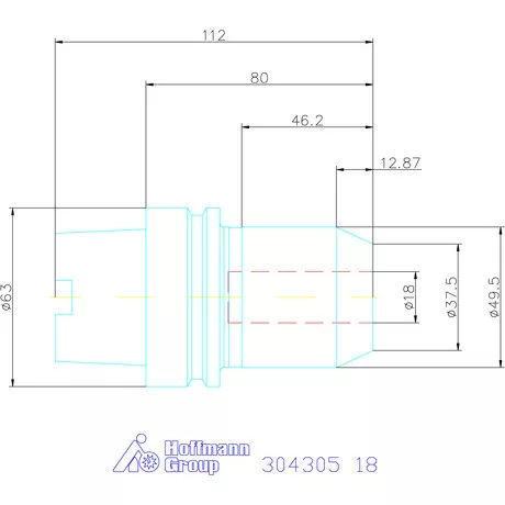 Garant Menesztőlapos befogó hűtőcsatorna furattal 18 mm
