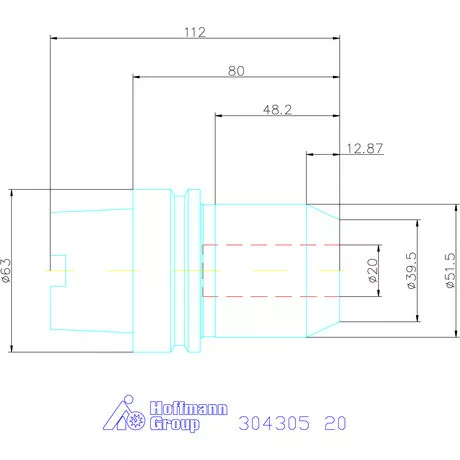 Garant Menesztőlapos befogó hűtőcsatorna furattal 20 mm