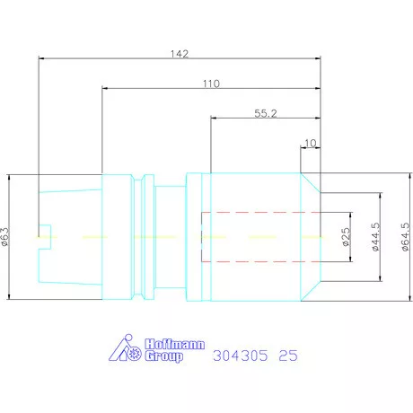Garant Menesztőlapos befogó hűtőcsatorna furattal 25 mm
