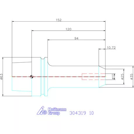 Holex Menesztőlapos befogó hűtőcsatorna furattal 10 mm
