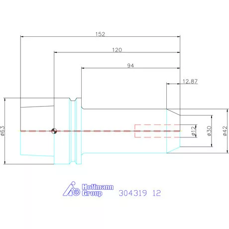 Holex Menesztőlapos befogó hűtőcsatorna furattal 12 mm