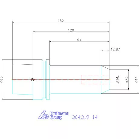 Holex Menesztőlapos befogó hűtőcsatorna furattal 14 mm