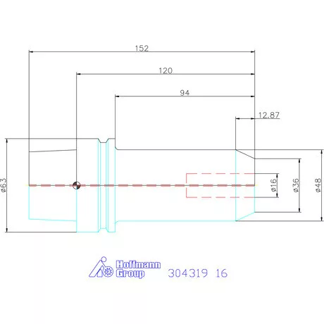 Holex Menesztőlapos befogó hűtőcsatorna furattal 16 mm