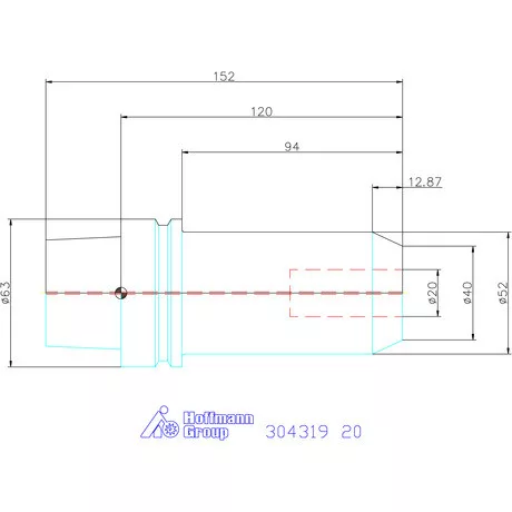 Holex Menesztőlapos befogó hűtőcsatorna furattal 20 mm