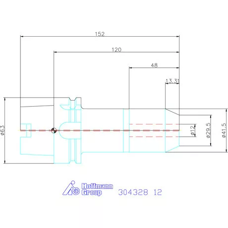 Garant Menesztőlapos befogó hűtőcsatorna furattal 12 mm
