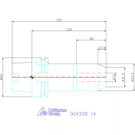 Garant Menesztőlapos befogó hűtőcsatorna furattal 14 mm