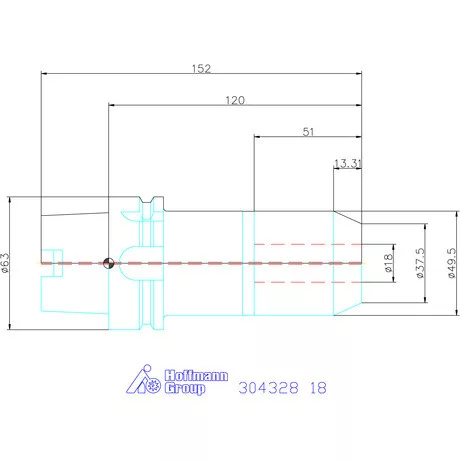 Garant Menesztőlapos befogó hűtőcsatorna furattal 18 mm