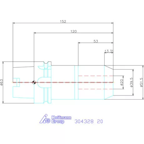 Garant Menesztőlapos befogó hűtőcsatorna furattal 20 mm