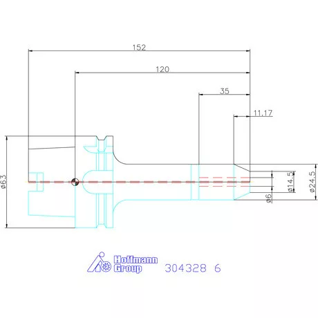 Garant Menesztőlapos befogó hűtőcsatorna furattal 6 mm