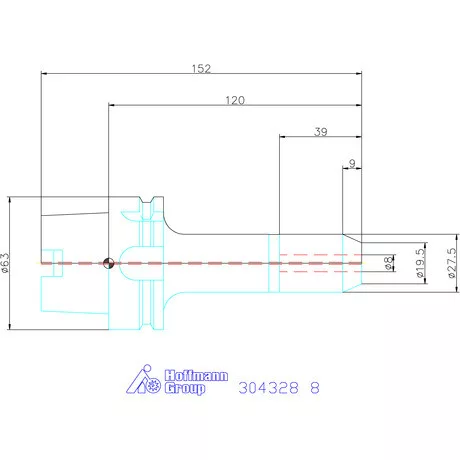 Garant Menesztőlapos befogó hűtőcsatorna furattal 8 mm