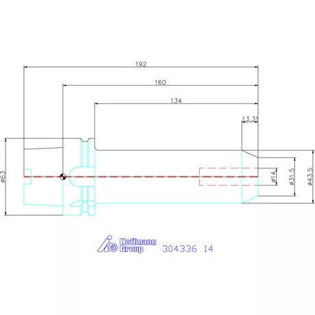 Garant Menesztőlapos befogó hűtőcsatorna furattal 14 mm