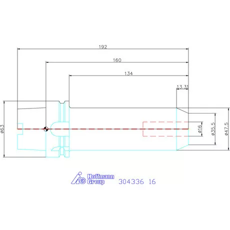 Garant Menesztőlapos befogó hűtőcsatorna furattal 16 mm