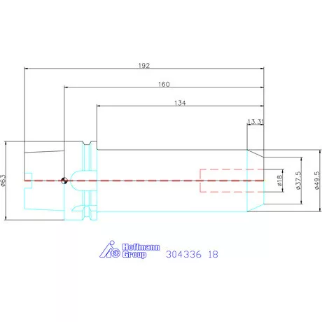 Garant Menesztőlapos befogó hűtőcsatorna furattal 18 mm