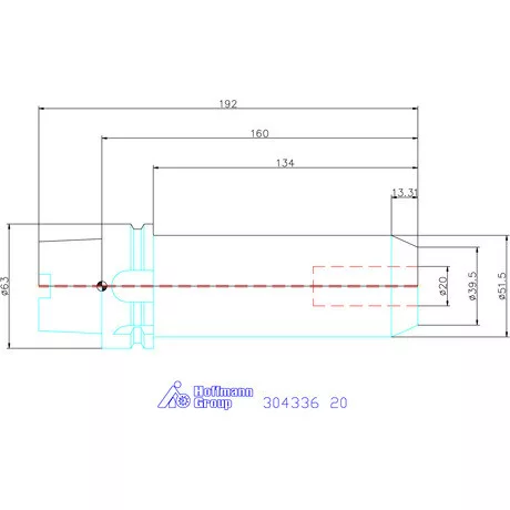 Garant Menesztőlapos befogó hűtőcsatorna furattal 20 mm