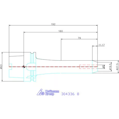 Garant Menesztőlapos befogó hűtőcsatorna furattal 8 mm