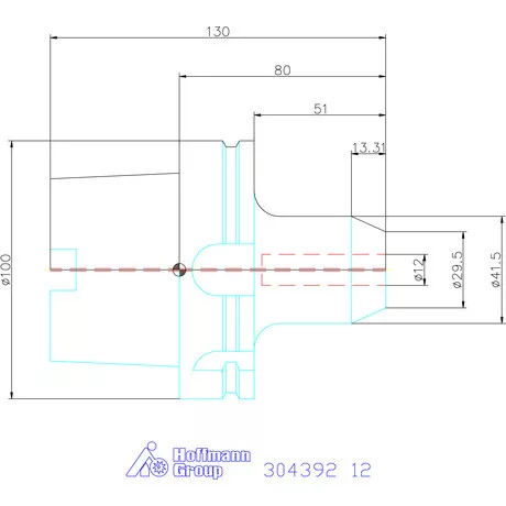 Garant Menesztőlapos befogó Nikkelezett, hűtőcsatorna furattal 12 mm