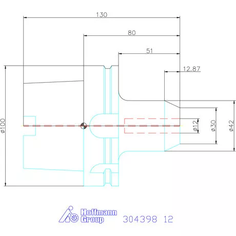 Holex Menesztőlapos befogó hűtőcsatorna furattal 12 mm