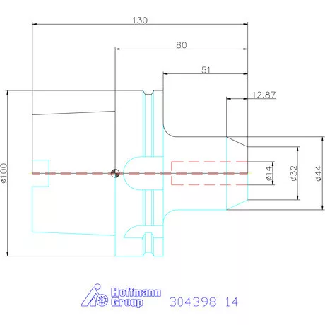 Holex Menesztőlapos befogó hűtőcsatorna furattal 14 mm