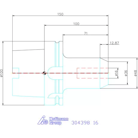 Holex Menesztőlapos befogó hűtőcsatorna furattal 16 mm