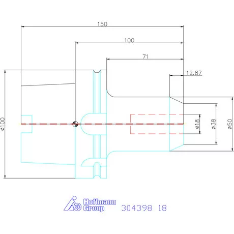 Holex Menesztőlapos befogó hűtőcsatorna furattal 18 mm