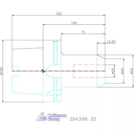 Holex Menesztőlapos befogó hűtőcsatorna furattal 20 mm