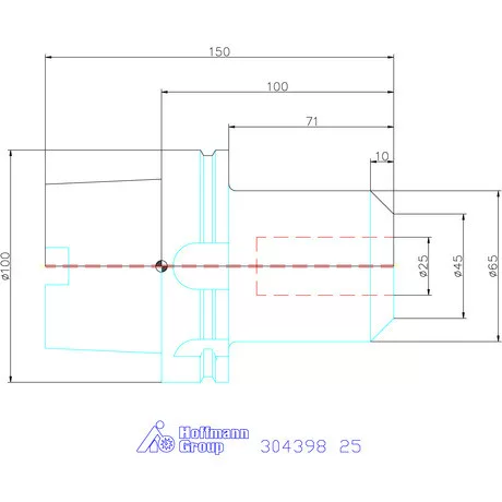 Holex Menesztőlapos befogó hűtőcsatorna furattal 25 mm