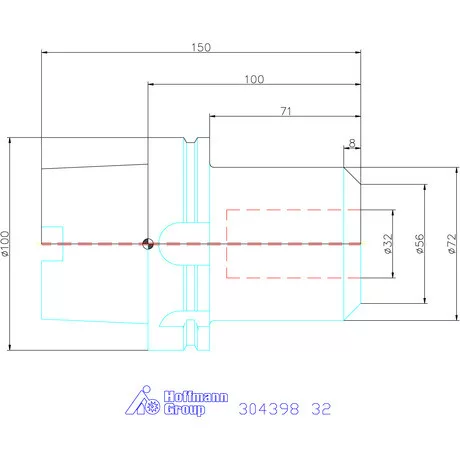 Holex Menesztőlapos befogó hűtőcsatorna furattal 32 mm