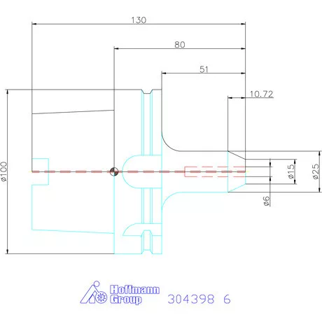 Holex Menesztőlapos befogó hűtőcsatorna furattal 6 mm