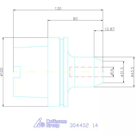 Garant Menesztőlapos befogó hűtőcsatorna furattal 14 mm