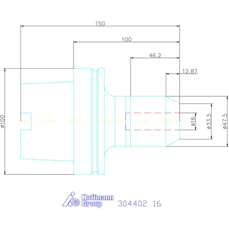Garant Menesztőlapos befogó hűtőcsatorna furattal 16 mm