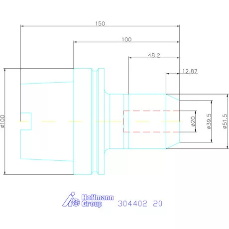 Garant Menesztőlapos befogó hűtőcsatorna furattal 20 mm