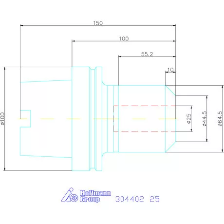 Garant Menesztőlapos befogó hűtőcsatorna furattal 25 mm