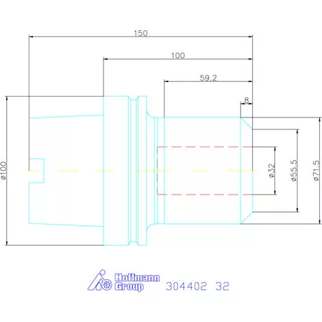 Garant Menesztőlapos befogó hűtőcsatorna furattal 32 mm