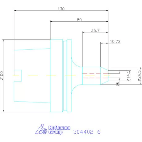 Garant Menesztőlapos befogó hűtőcsatorna furattal 6 mm