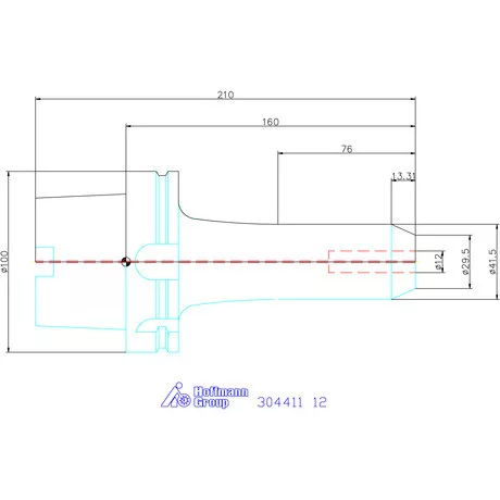 Garant Menesztőlapos befogó hűtőcsatorna furattal 12 mm
