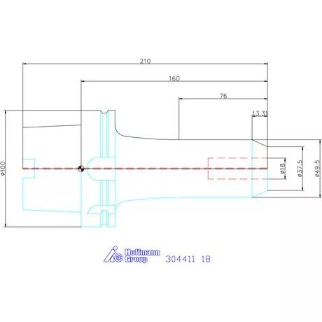 Garant Menesztőlapos befogó hűtőcsatorna furattal 18 mm