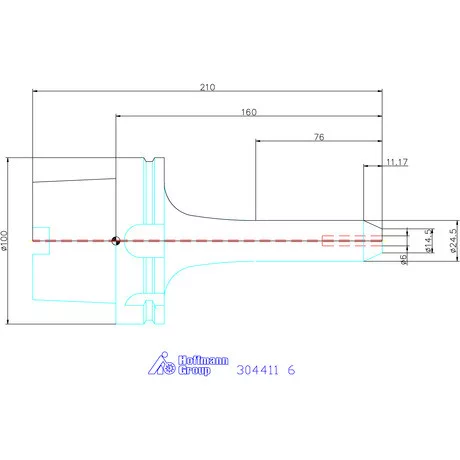 Garant Menesztőlapos befogó hűtőcsatorna furattal 6 mm
