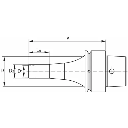 Szorítópatronos befogó, extra karcsú, belső hűtéssel  1-6 mm
