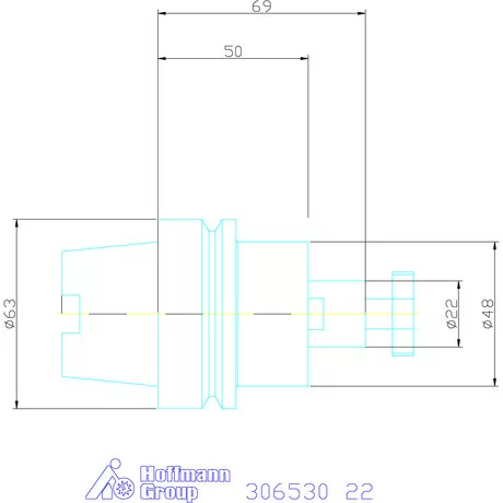 Garant Marófej befogó hűtőcsatorna furattal 22 mm