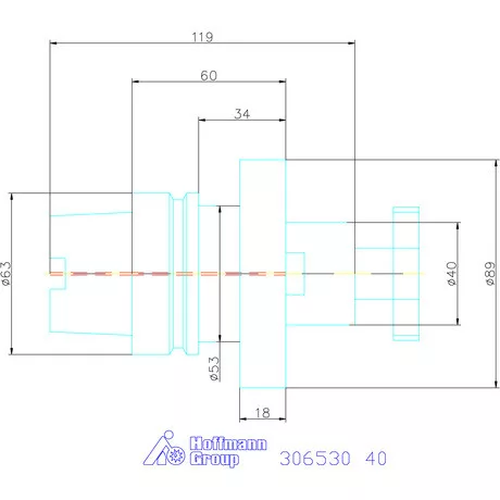 Garant Marófej befogó hűtőcsatorna furattal 40 mm