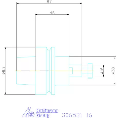 Garant Marófej befogó hűtőcsatorna furattal 16 mm
