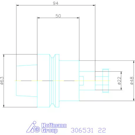 Garant Marófej befogó hűtőcsatorna furattal 22 mm