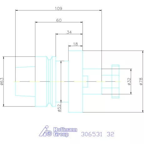 Garant Marófej befogó hűtőcsatorna furattal 32 mm