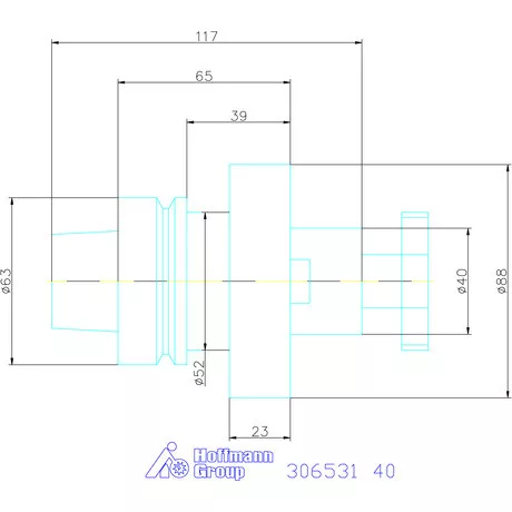 Garant Marófej befogó hűtőcsatorna furattal 40 mm