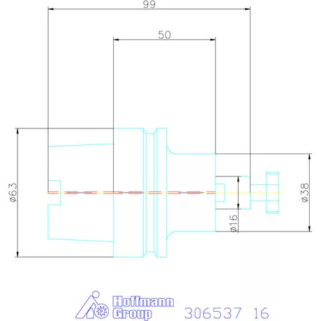 Holex Marófej befogó hűtőcsatorna furattal 16 mm