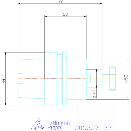 Holex Marófej befogó hűtőcsatorna furattal 22 mm