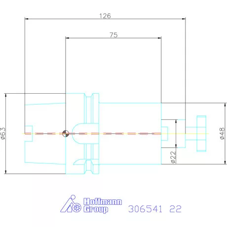Garant Marófej befogó hűtőcsatorna furattal 22 mm
