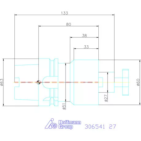 Garant Marófej befogó hűtőcsatorna furattal 27 mm
