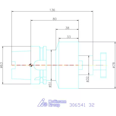 Garant Marófej befogó hűtőcsatorna furattal 32 mm